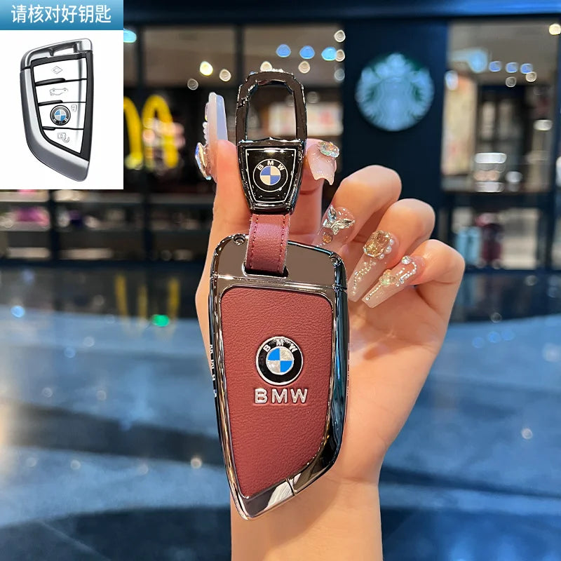 Klappschlüssel-Etui für BMW – Eleganter Schutz mit Leder-Design und Schlüsselanhänger