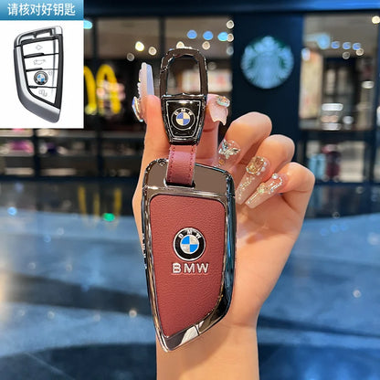 Klappschlüssel-Etui für BMW – Eleganter Schutz mit Leder-Design und Schlüsselanhänger
