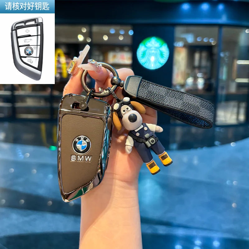 Klappschlüssel-Etui für BMW – Eleganter Schutz mit Leder-Design und Schlüsselanhänger