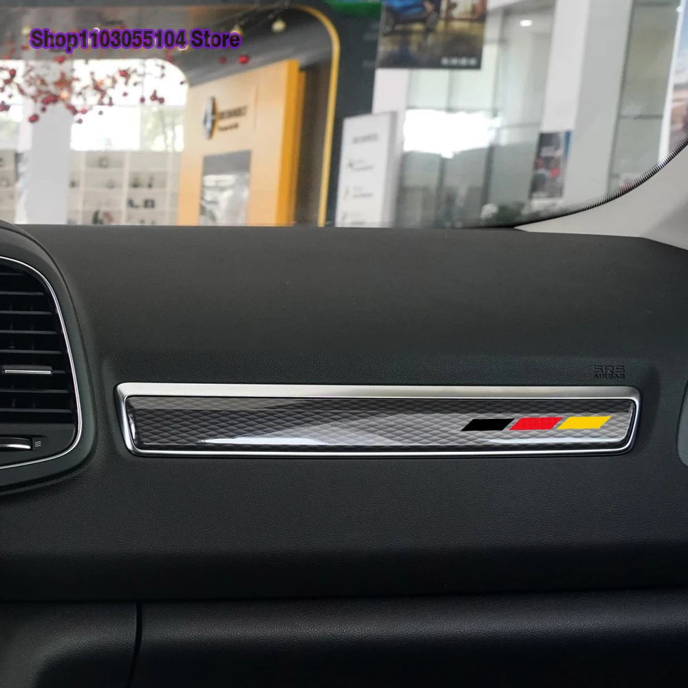 3-Farben Autoaufkleber für VW – Sportliche Akzentstreifen in Schwarz, Rot und Gelb (4-teiliges Set)