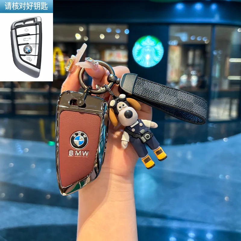 Klappschlüssel-Etui für BMW – Eleganter Schutz mit Leder-Design und Schlüsselanhänger