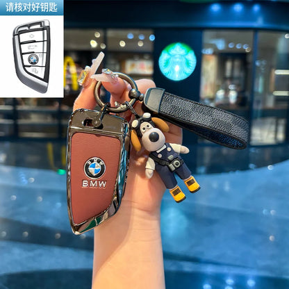 Klappschlüssel-Etui für BMW – Eleganter Schutz mit Leder-Design und Schlüsselanhänger