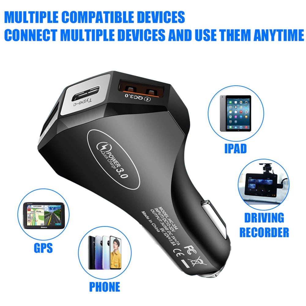 35W Schnellladegerät für Audi – Typ-C & USB Auto Ladeadapter S-Line Design