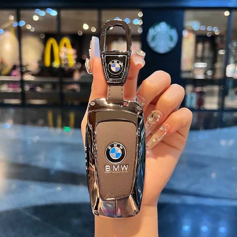 Klappschlüssel-Etui für BMW – Eleganter Schutz mit Leder-Design und Schlüsselanhänger