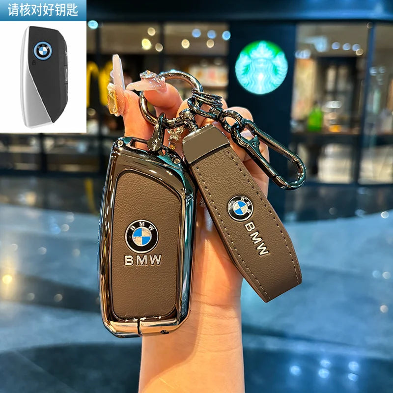 BMW Flip Key Case – Leather Key Fob Cover with Keychain