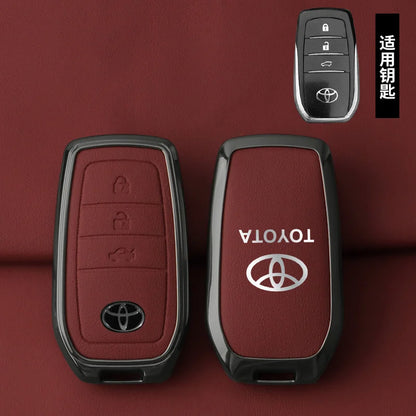 Schlüsseletui aus Zinklegierung und Leder für Toyota – Stilvoller Schutz für Ihren Autoschlüssel