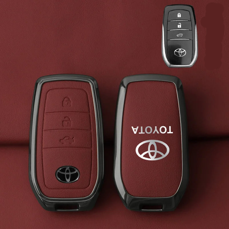 Toyota Schlüsseletui aus Zinklegierung und Leder – Premium-Schutzhülle für Ihren Toyota-Schlüsselanhänger