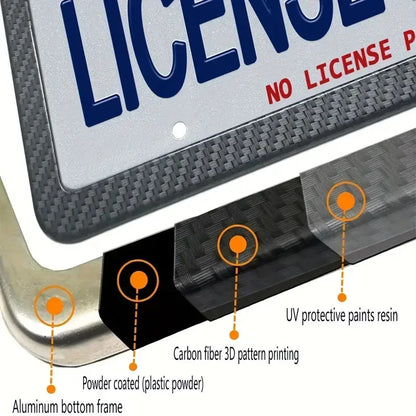 Carbon-Optik Nummernschildhalter – Universeller Auto Kennzeichenrahmen mit Schraubenset