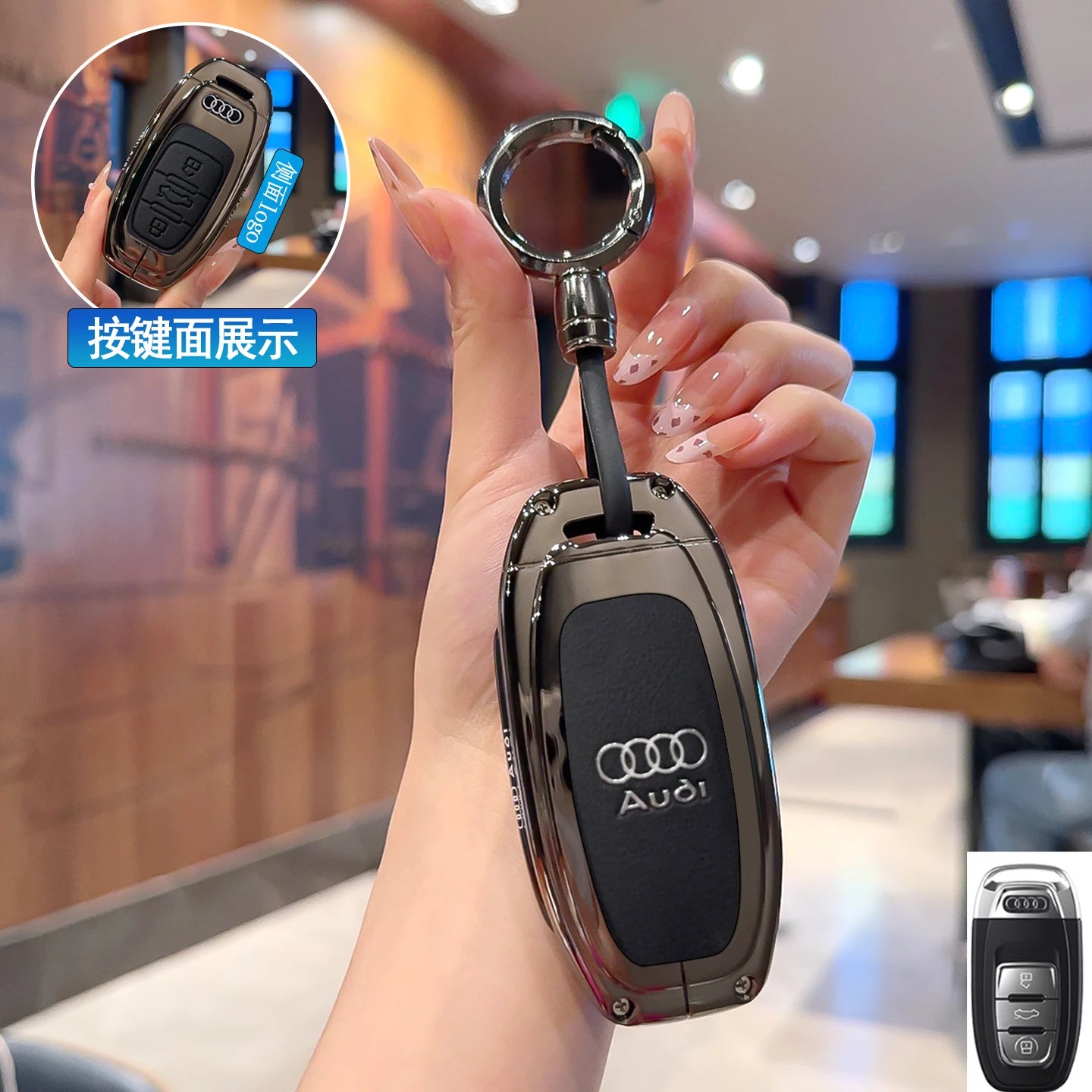 Schlüsseletui aus Zinklegierung für Audi – Stilvoller Schutz für Ihren Autoschlüssel