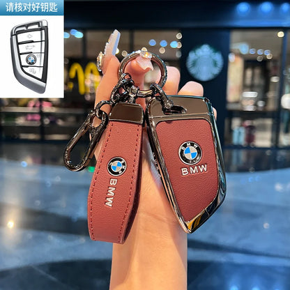 Klappschlüssel-Etui für BMW – Eleganter Schutz mit Leder-Design und Schlüsselanhänger