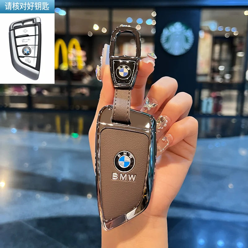 BMW Flip Key Case – Leather Key Fob Cover with Keychain