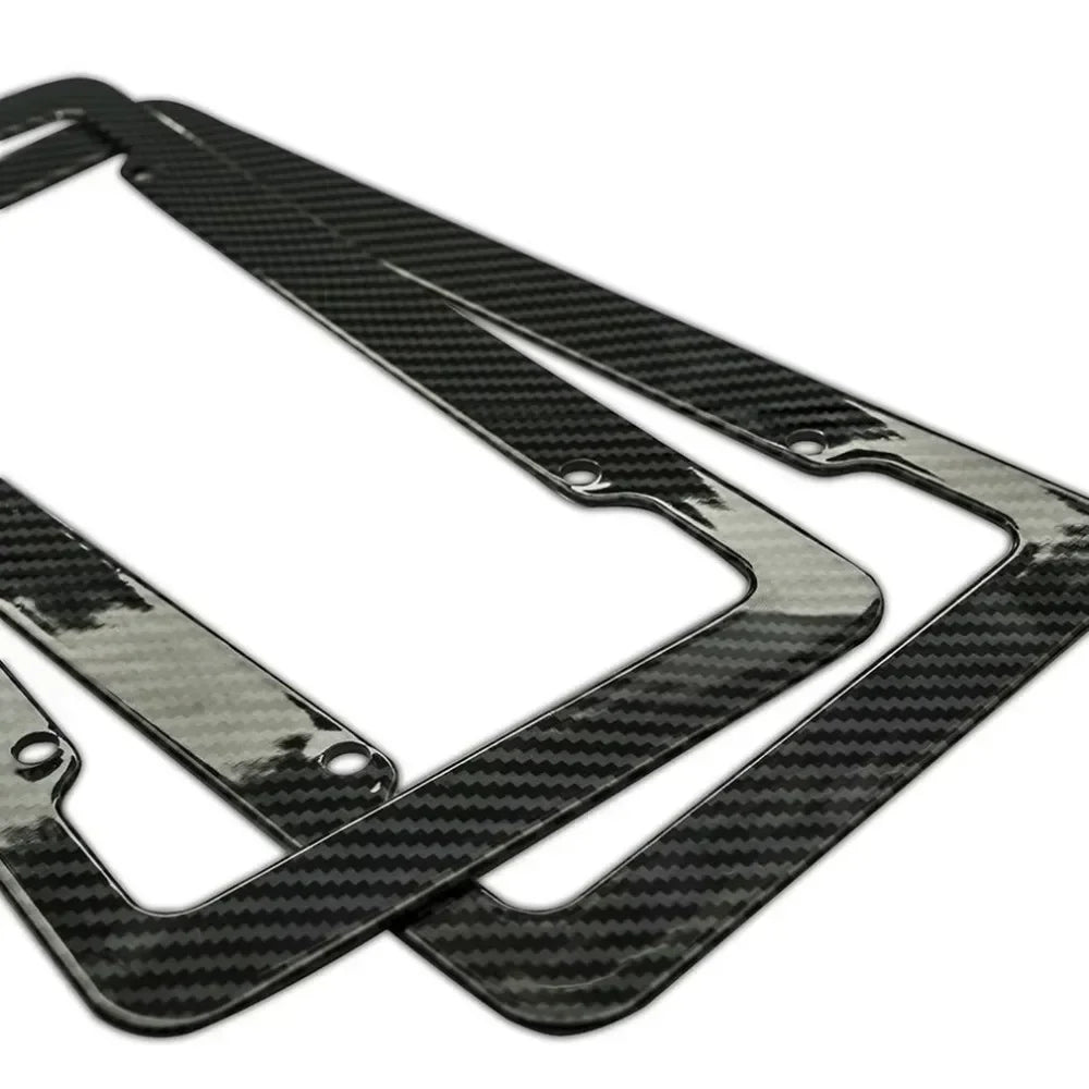 Kennzeichenhalter in Carbon-Optik – Universeller Kfz-Kennzeichenhalter mit Schraubensatz