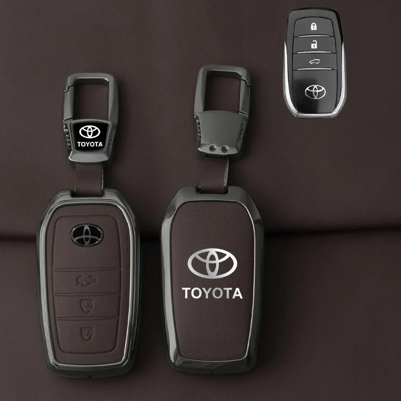 Toyota Schlüsseletui aus Zinklegierung und Leder – Premium-Schutzhülle für Ihren Toyota-Schlüsselanhänger