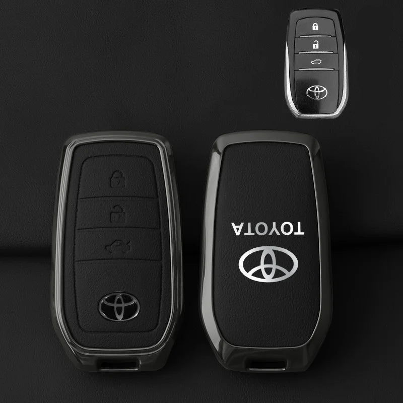 Toyota Schlüsseletui aus Zinklegierung und Leder – Premium-Schutzhülle für Ihren Toyota-Schlüsselanhänger