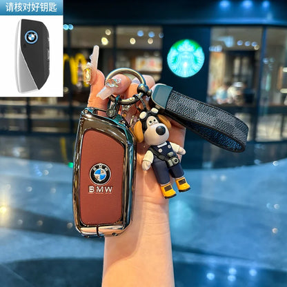 Klappschlüssel-Etui für BMW – Eleganter Schutz mit Leder-Design und Schlüsselanhänger