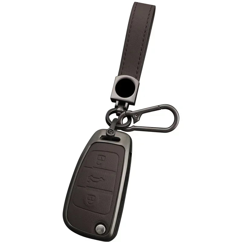 Audi A6 S6 RS6 Key Cover – Zinc Alloy & Leather Car Key Case with Keychain