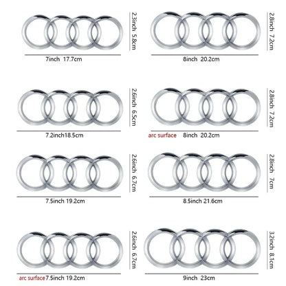 Schwarzes oder silbernes 4-Ring Emblem für Audi – Frontgrill & Hecklogo Abzeichen (A3, A4, A5, A6, A7, Q2, Q3, Q5, Q8, TT)