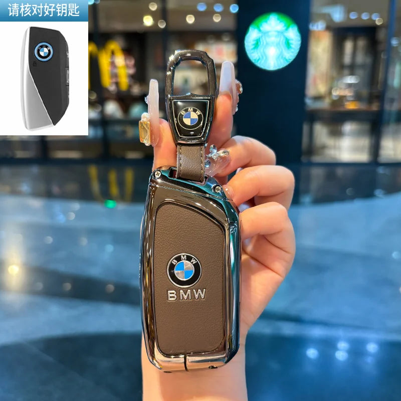 Klappschlüssel-Etui für BMW – Eleganter Schutz mit Leder-Design und Schlüsselanhänger