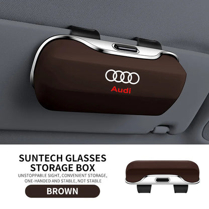 Sonnenbrillenhalter für Audi – Premium Aufbewahrungsbox für Sonnenblenden (Q3, Q5, Q7, Q8, A3, A4, A5, A6, A7, A8)