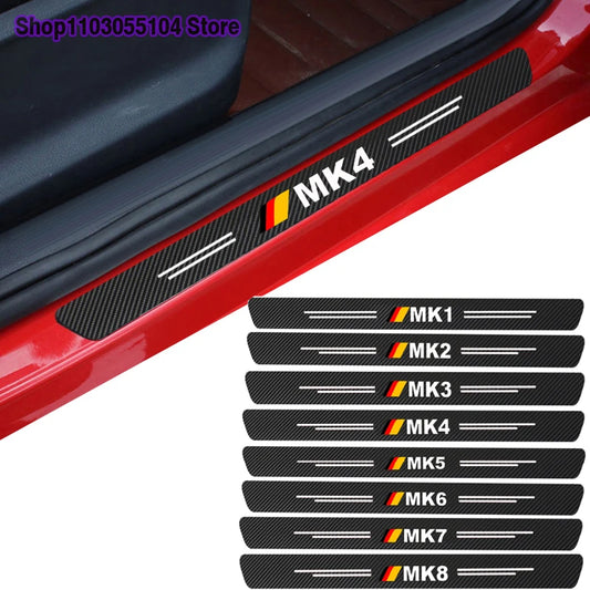 VW Golf carbon fiber door sill protector scuff plate guard
