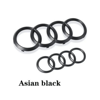 Audi 4-ring black or silver ABS car emblem logo for front grill and rear trunk – A3 A4 A6 Q5 Q8 TT