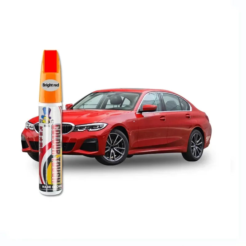 Car scratch repair pen with clear coat restoring paint shine
