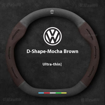 AutoVeredler Lenkradabdeckung aus Wildleder – Rund Weinrot für VW