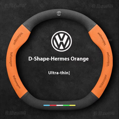 AutoVeredler Lenkradabdeckung aus Wildleder – Rund Weinrot für VW