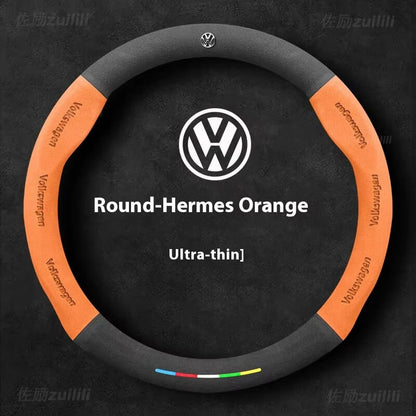 AutoVeredler Lenkradabdeckung aus Wildleder – Rund Weinrot für VW