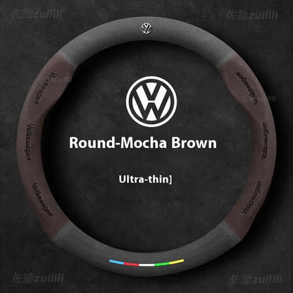 AutoVeredler Lenkradabdeckung aus Wildleder – Rund Weinrot für VW