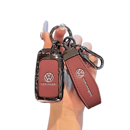 Premium alloy leather key case for Volkswagen car keys – full protection key cover for Polo, Golf, Tiguan, and Passat