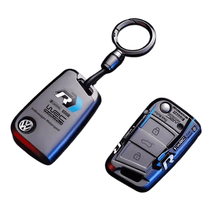 R-Line folding car key case for Volkswagen Golf Polo Passat Tiguan and Jetta – sporty metal key shell protector